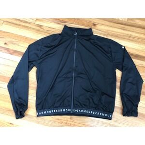 Under Armour HeatGear Windbreaker Jacket Women US L Black Long Sleeve‎ Polyester